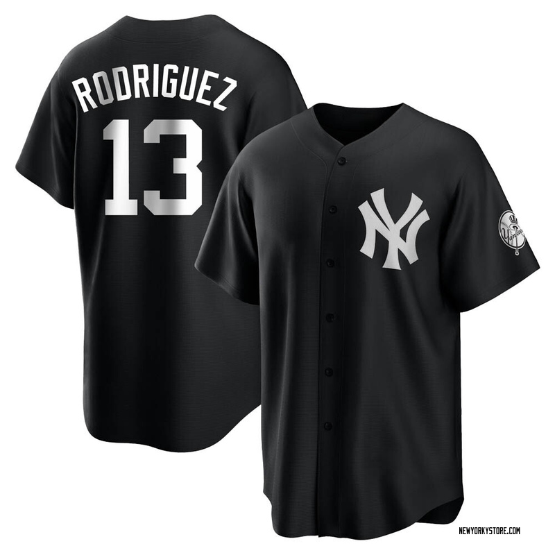 Alex Rodriguez Youth New York Yankees Jersey - Black/White Replica
