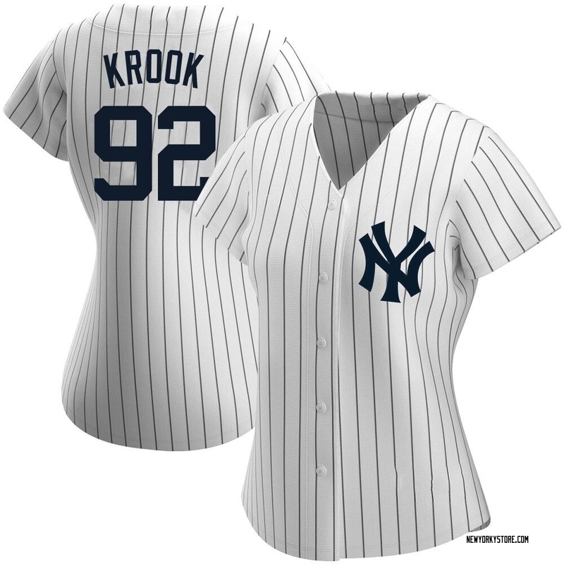 Matt Krook Women's Nike White New York Yankees Home Replica Custom Jersey Size: Medium