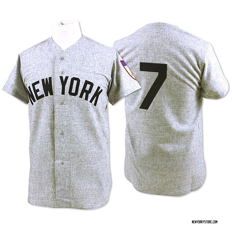 Mickey Mantle Men's New York Yankees 1951 Throwback Jersey - Grey Authentic